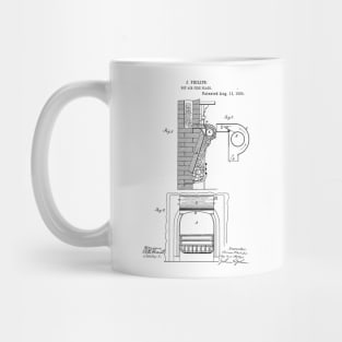 Hot Air fire place Vintage Patent Hand Drawing Mug